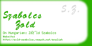 szabolcs zold business card